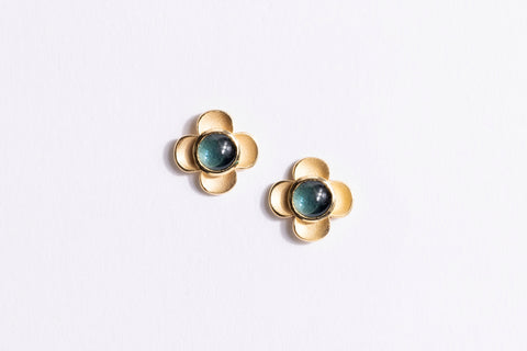 Primrose Earring, Blue Tourmaline