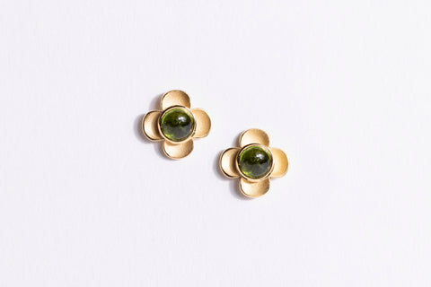 Primrose Earring, Green Tourmaline